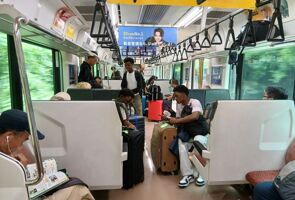 Day 4 on the local train to Iwaki station Day 4 on the local train to Iwaki station